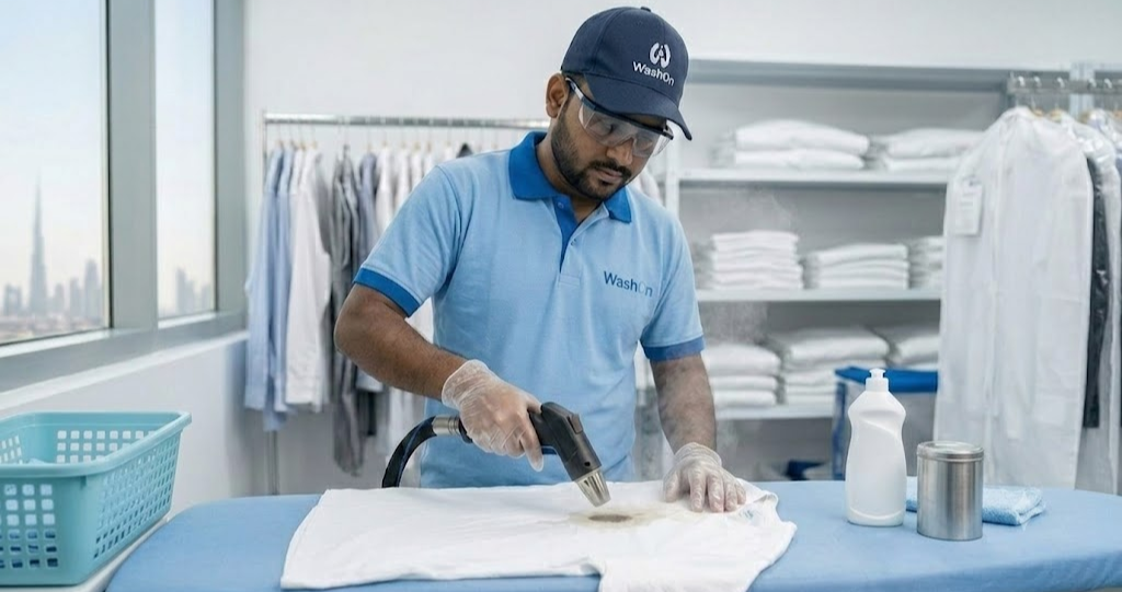 How to remove oil stains from clothes, grease stain removal guide for Dubai laundry